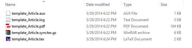 five files, when you start creating a document from an article template