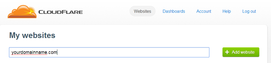 cloudflare add a website