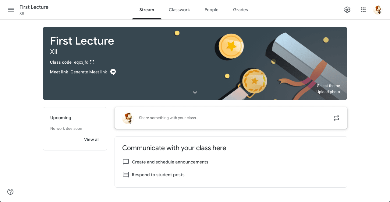 Google Classroom First lecture
