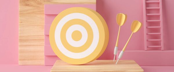 3D Illustration. Target and darts.