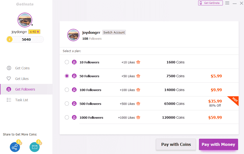 6.Publish Get Followers Task
