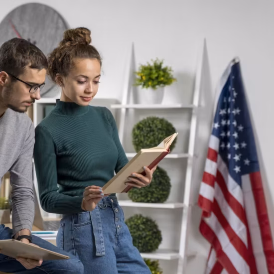 medium shot friends studying together