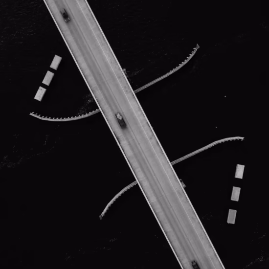 aerial view of cars on road