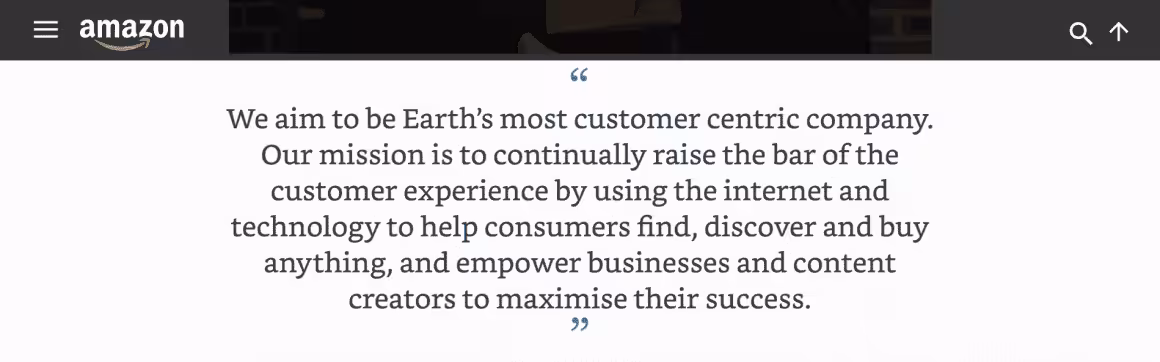 Mission Statement of Amazon