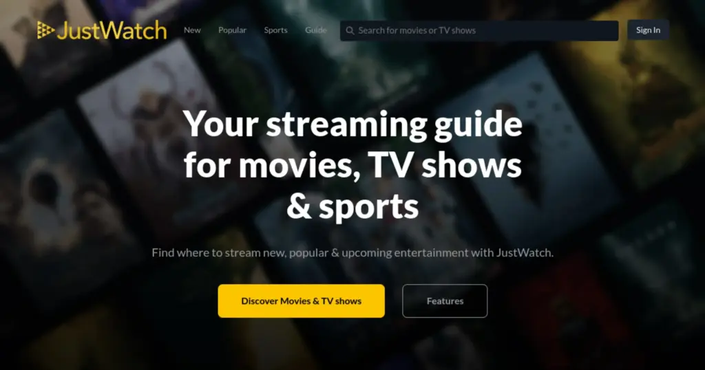 JustWatch streaming search engine helping find where to watch movies and TV shows