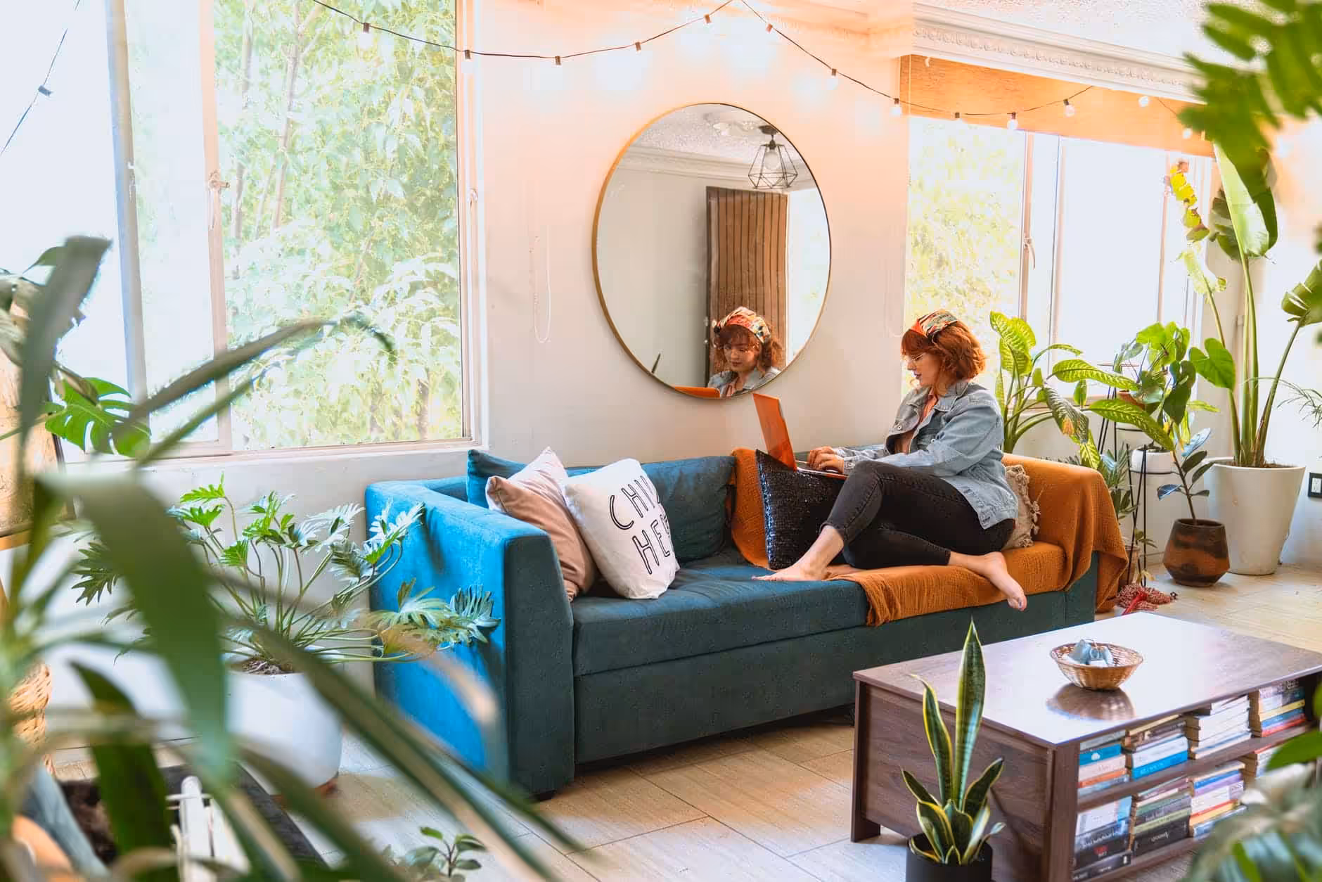 woman using her laptop, it services