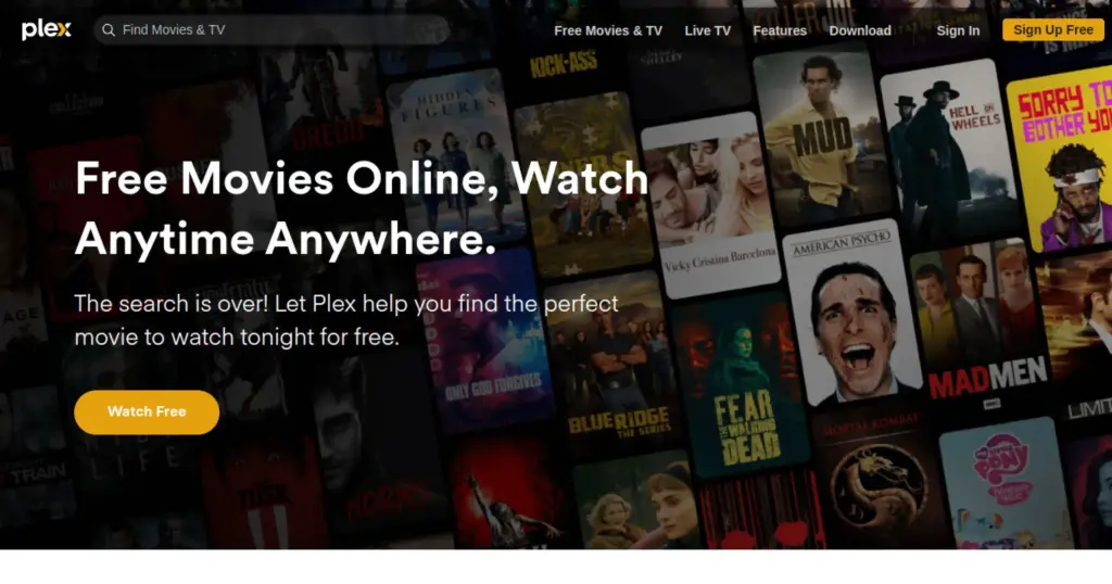 Plex free streaming platform showing free movies and TV available to watch anywhere