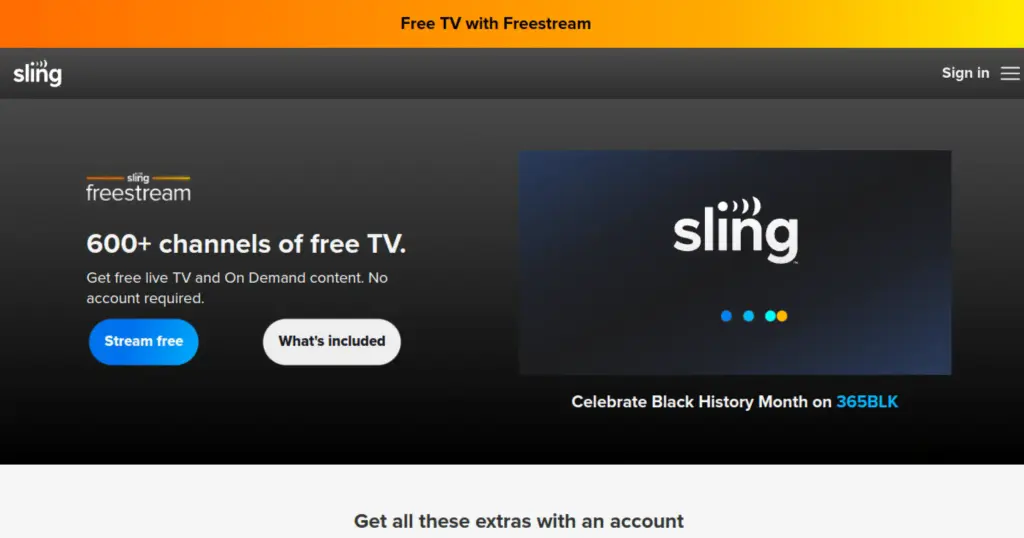 Sling Freestream offering 600 plus channels of free live TV and on demand content