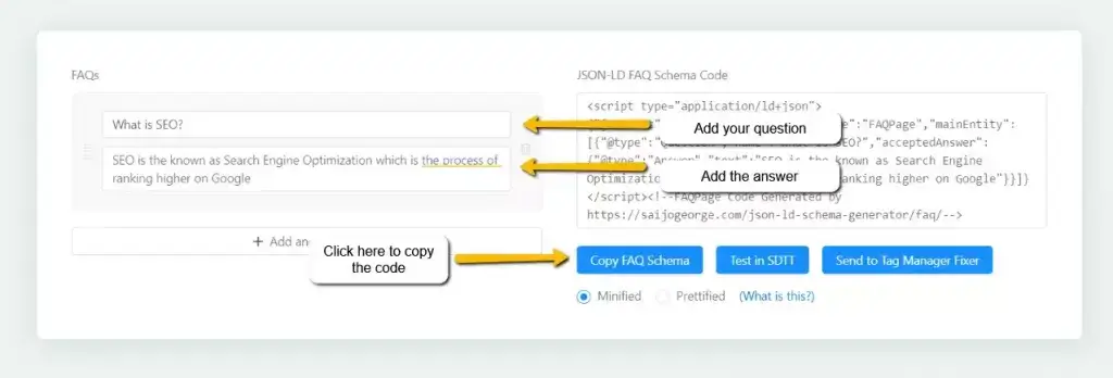 FAQ schema generator online
