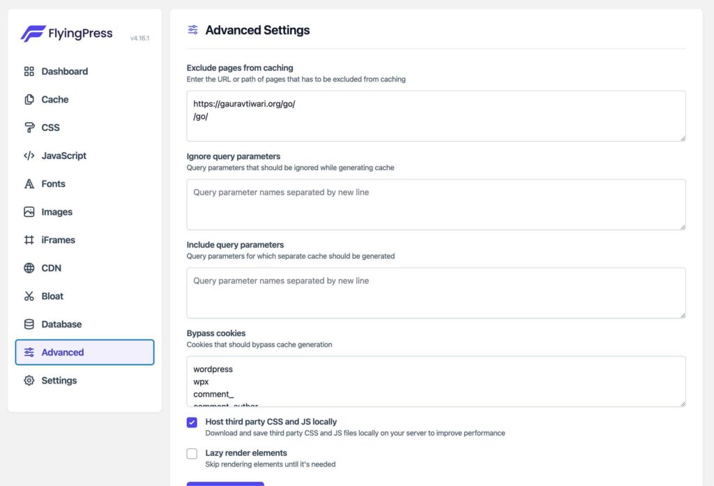 FlyingPress ‹ Gaurav Tiwari — WordPress 10