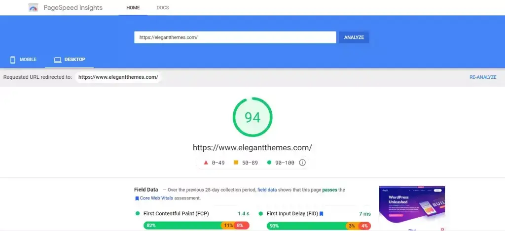 divi theme page speed insights 1024x469 1
