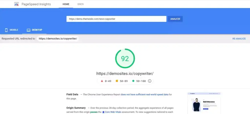 neve theme page speed insights 1024x467 1