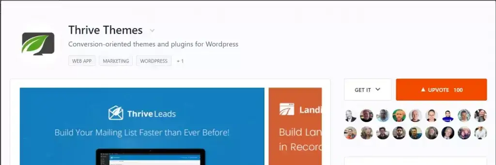 thrive theme upvotes in product hunt 1024x341 1