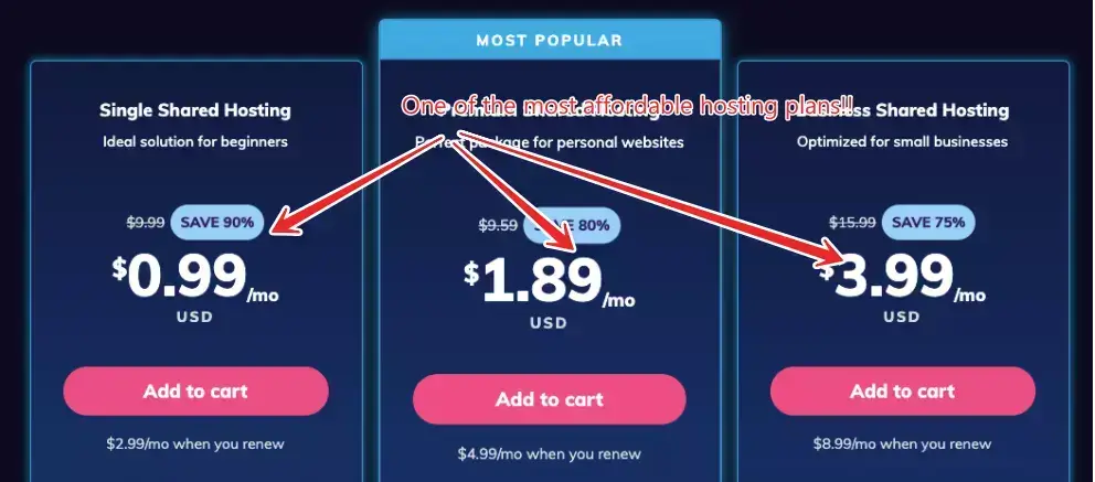 hostinger hosting plans most affordable in Black Friday sale