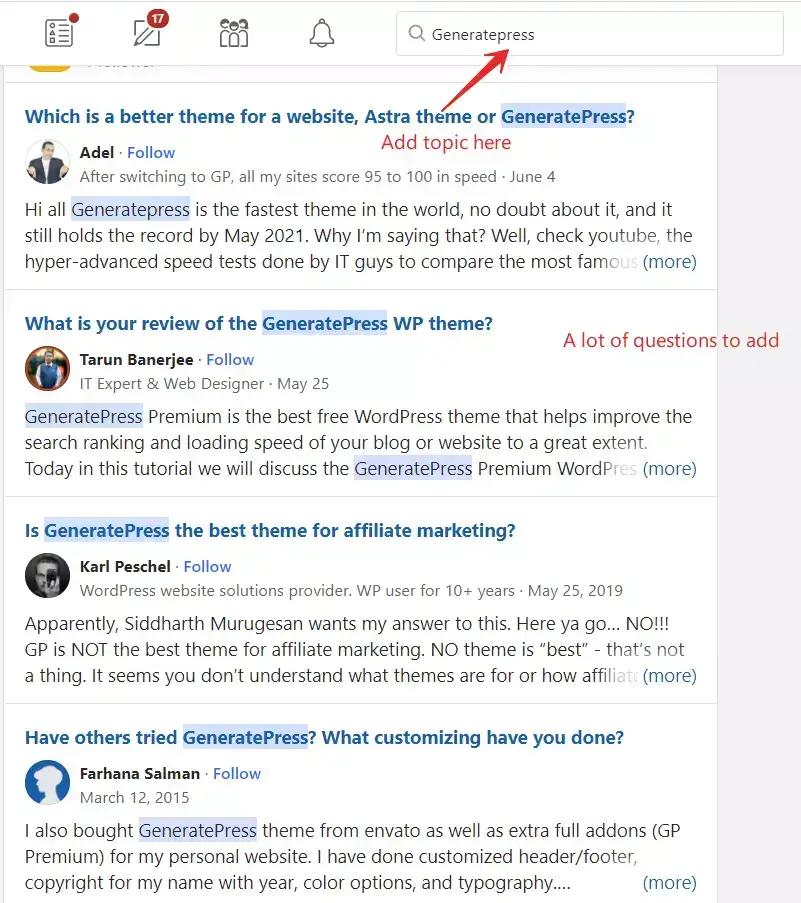 Find user queries to make your blog perusasive