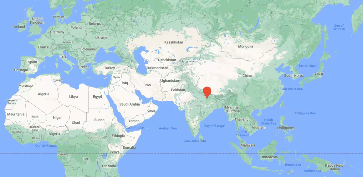 Location of Kushinagar on World Map