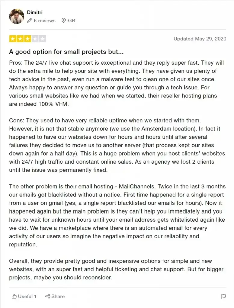 Chemicloud Trustpilot review