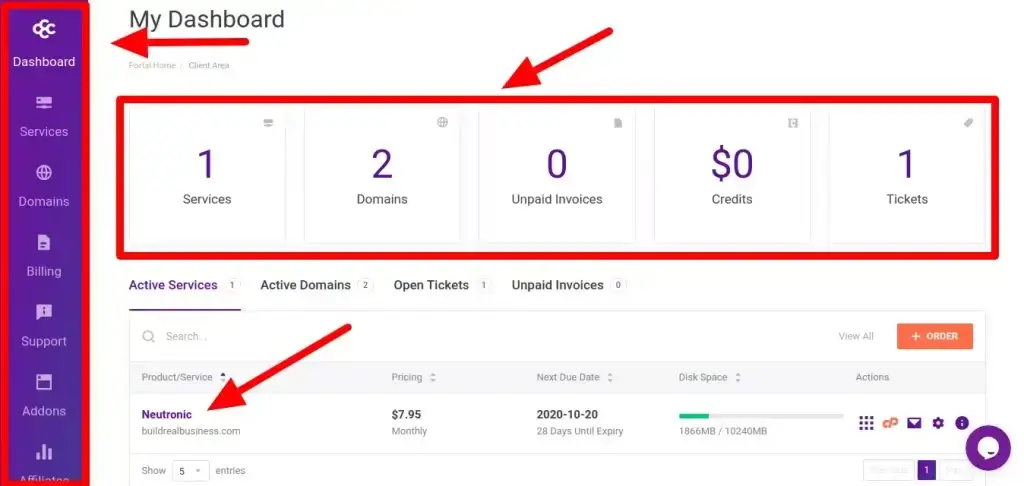 Chemicloud dashboard