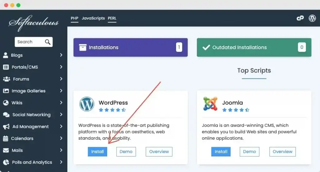 Installing WordPress in Chemicloud