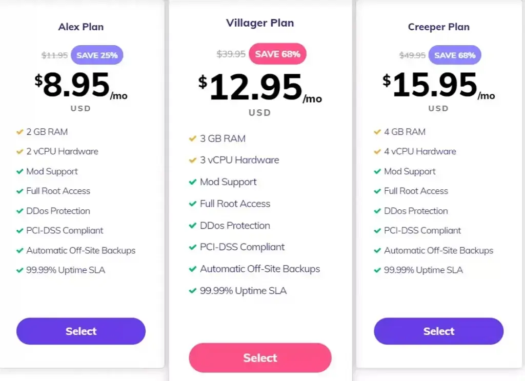 Hostinger Minecraft hosting pricing