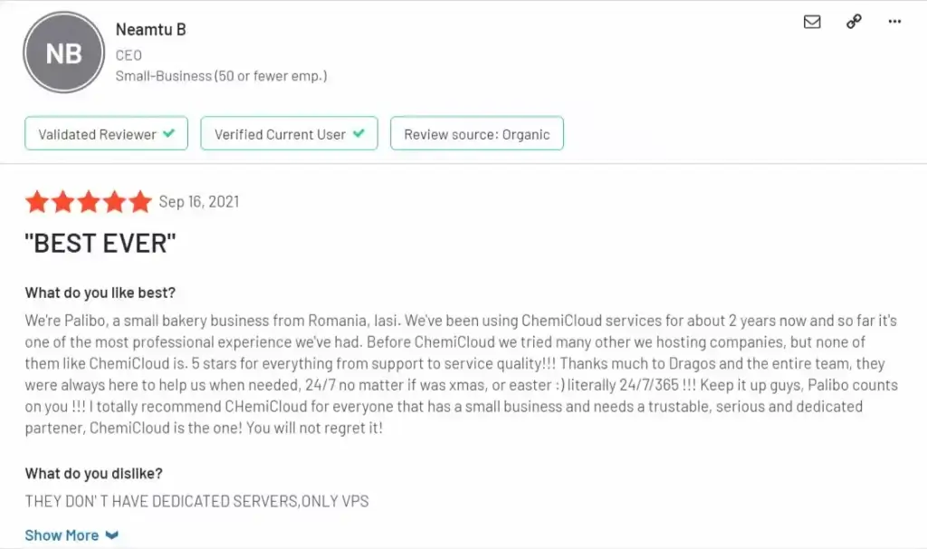 Chemicloud G2 review