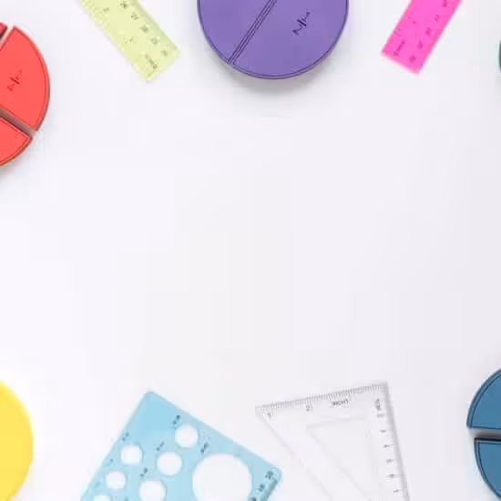 top view copy space rubbers rulers