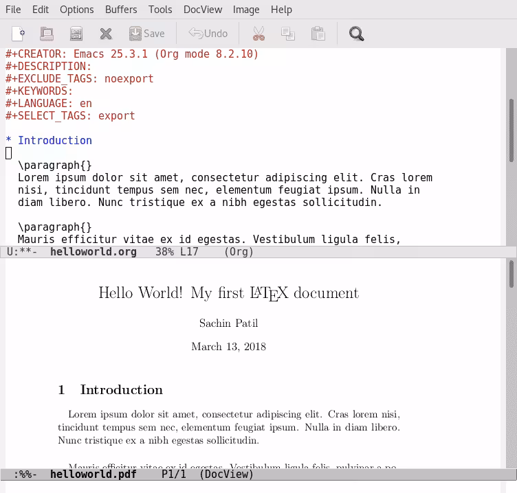 emacs latex screenshot
