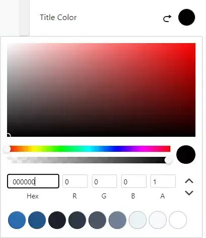 kadence table of content block title color 1