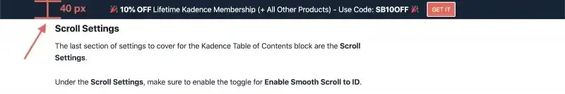 kadence table of contents tutorial scroll offset explanation 800x134 1 1
