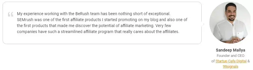 sandeep mallya semrush affiliate program 1