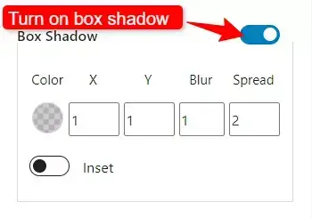 table of content shadow option 1