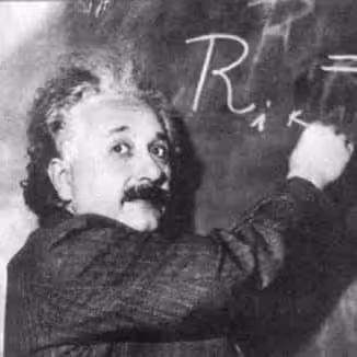 Einstein writing Einstein Field Equations