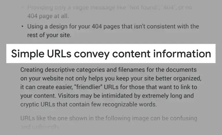 Google recommends simple URLs