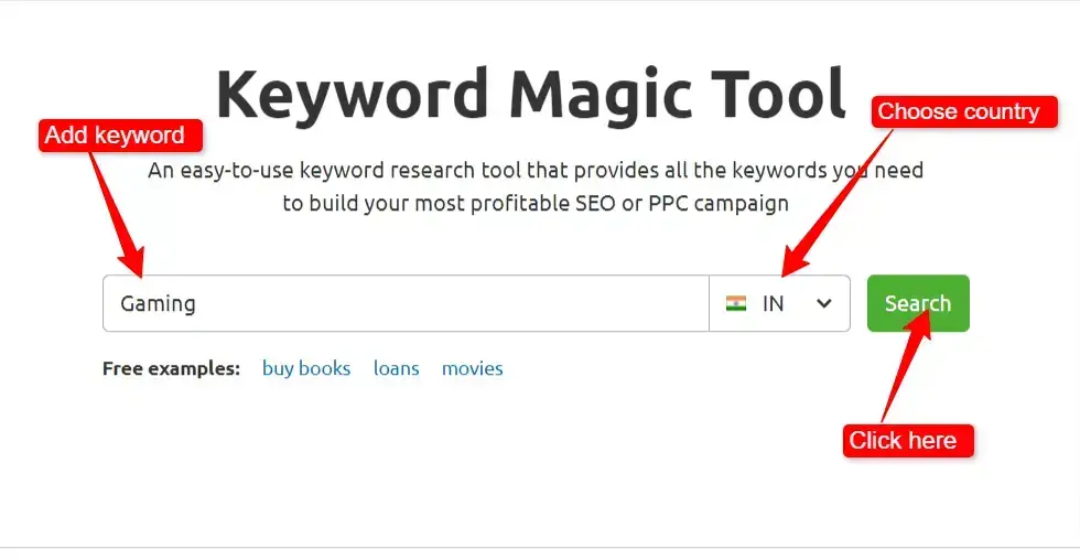 Keyword magic tool Semrush