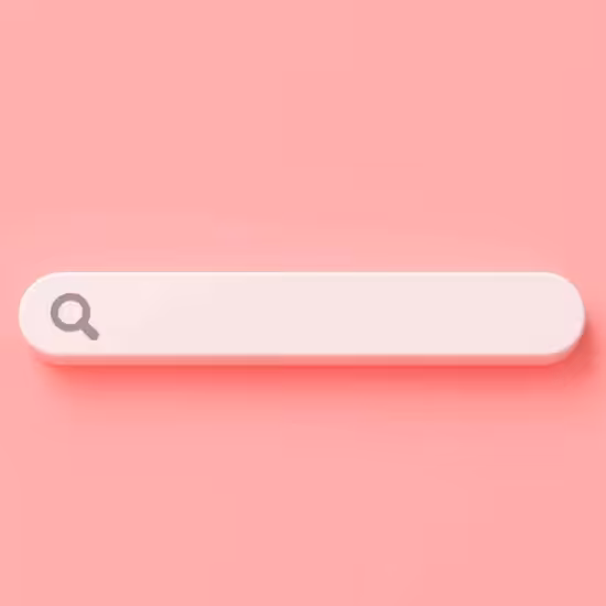 minimal blank search bar pink background 3d rendering