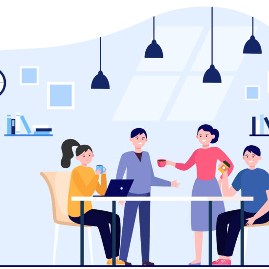 office people hybrid work