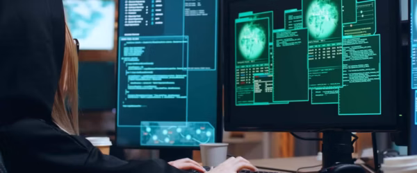 Organized female hacker and her team stealing information from government server using super computers