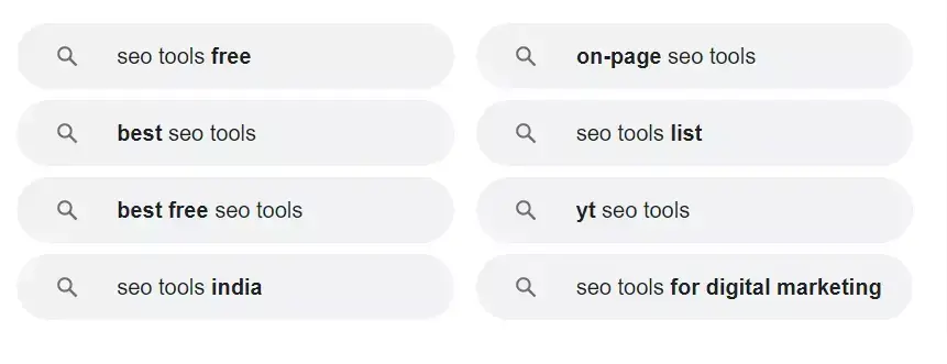 Keyword through Google related keywords