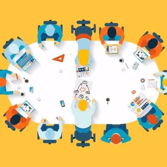 Teamwork. Business brainstorming top view