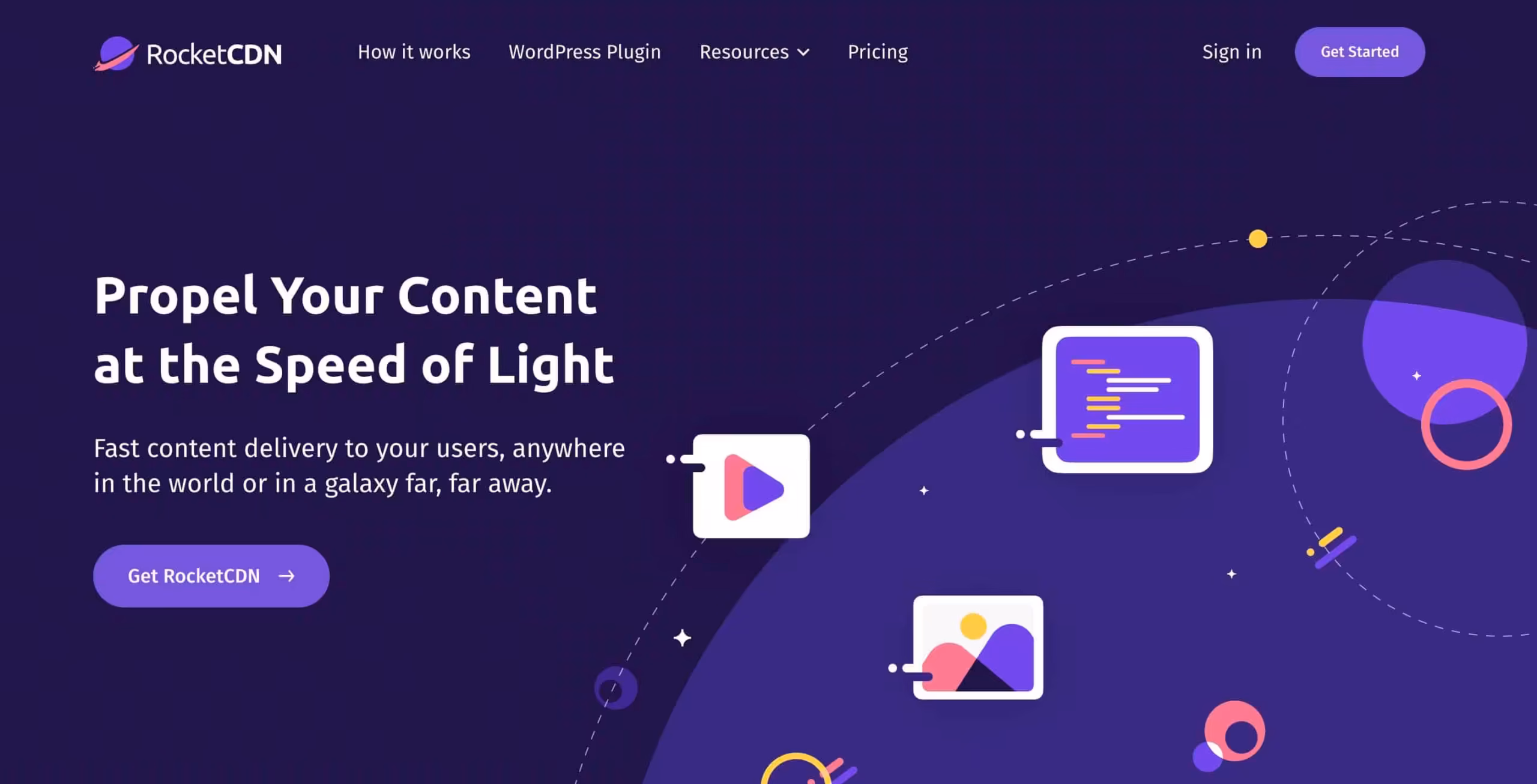 RocketCDN by WP Rocket content delivery network service page