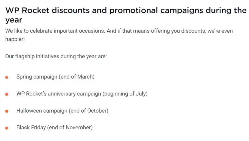 WP Rocket discounts, promotional codes etc