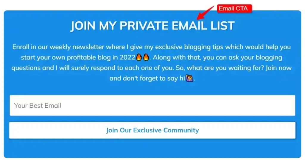 Add actionable CTAs in your blog posts