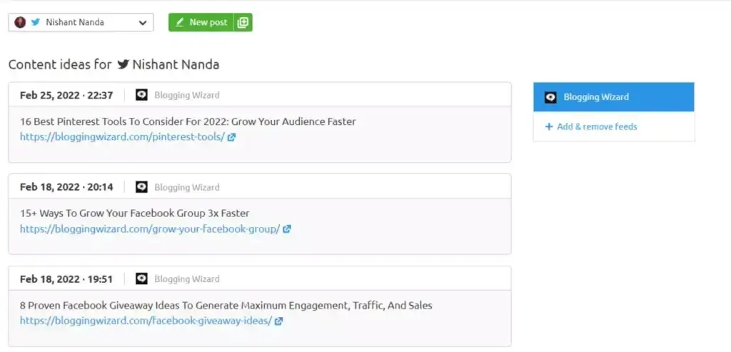 Content ideas tool Semrush social media poster tool