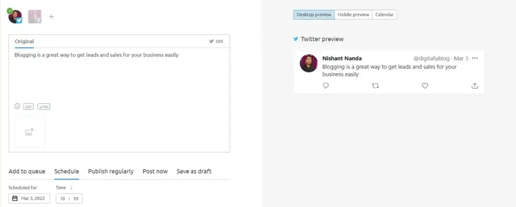 Semrush social media poster tool