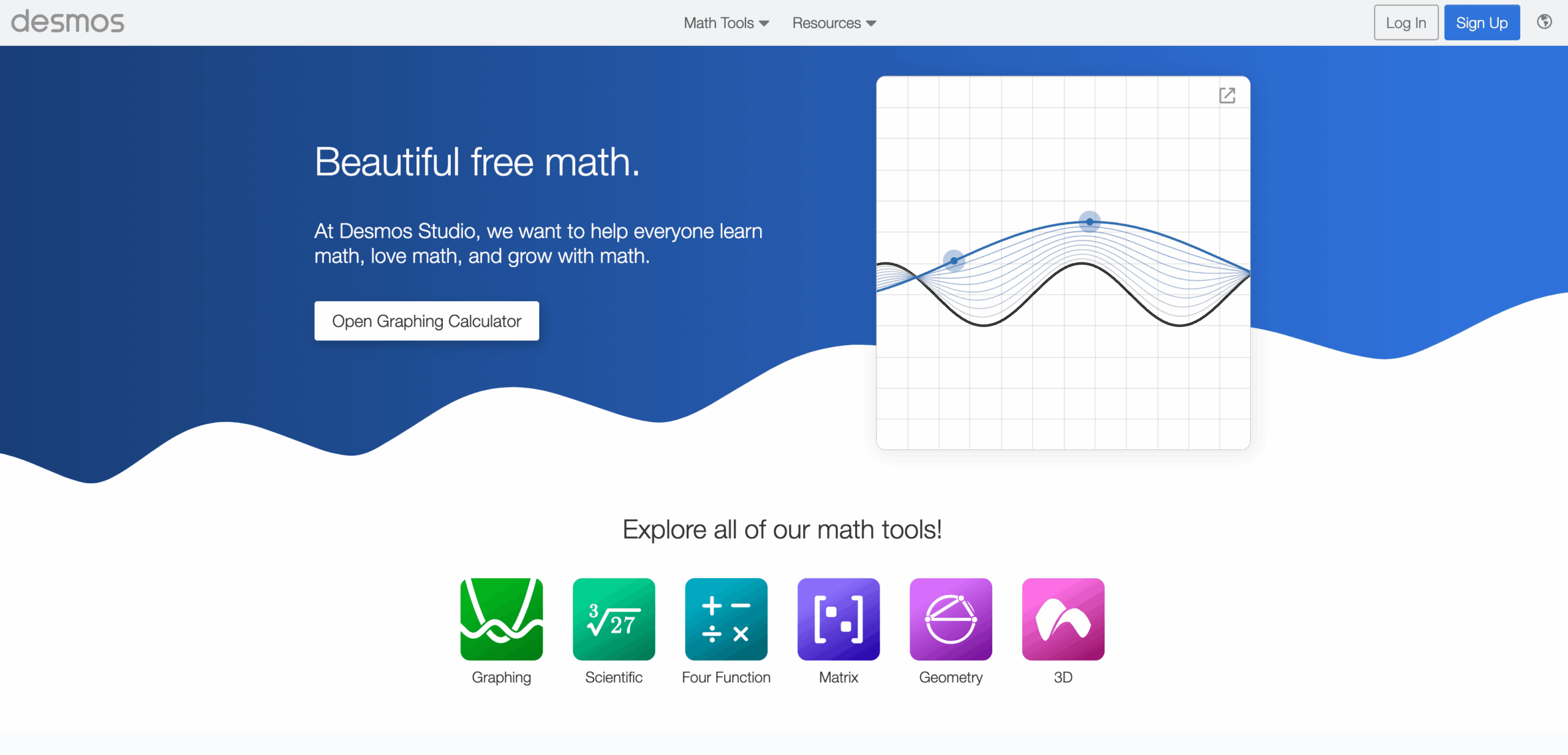 Desmos graphing calculator plotting functions