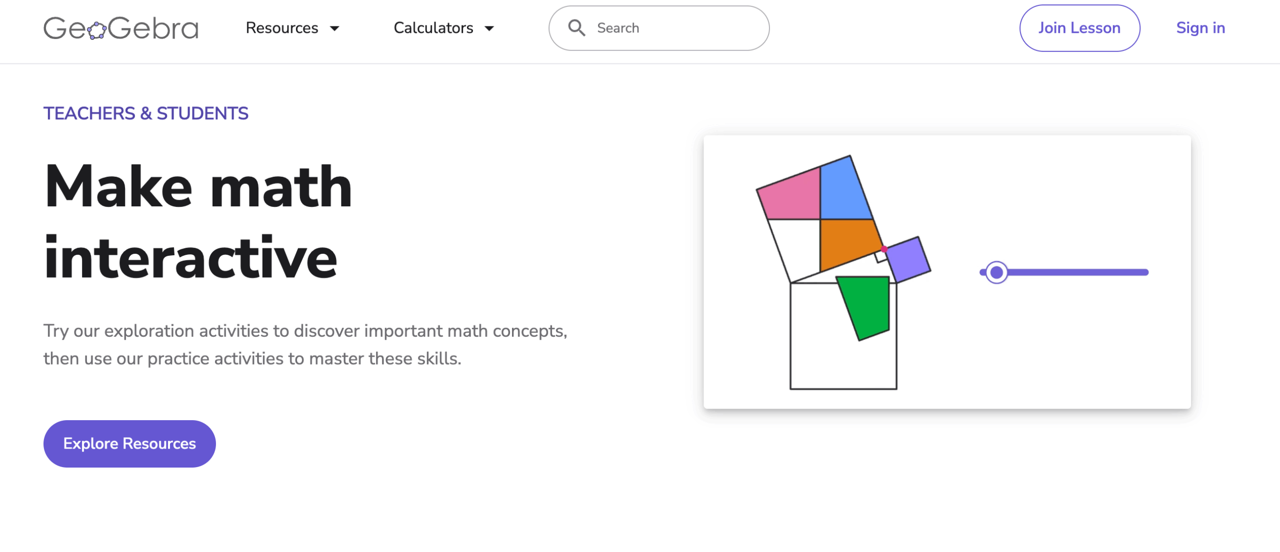 GeoGebra free math tools including graphing and geometry