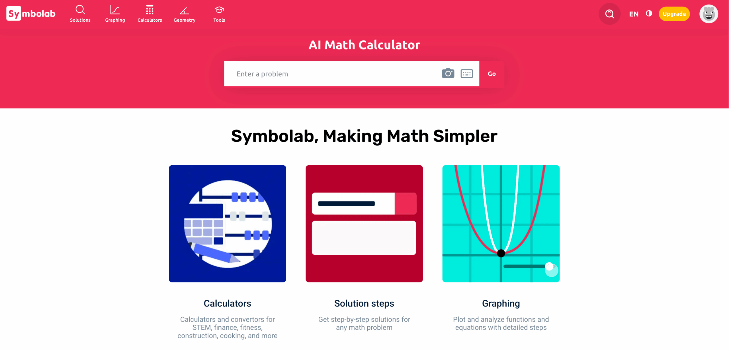 Symbolab math solver showing a worked solution