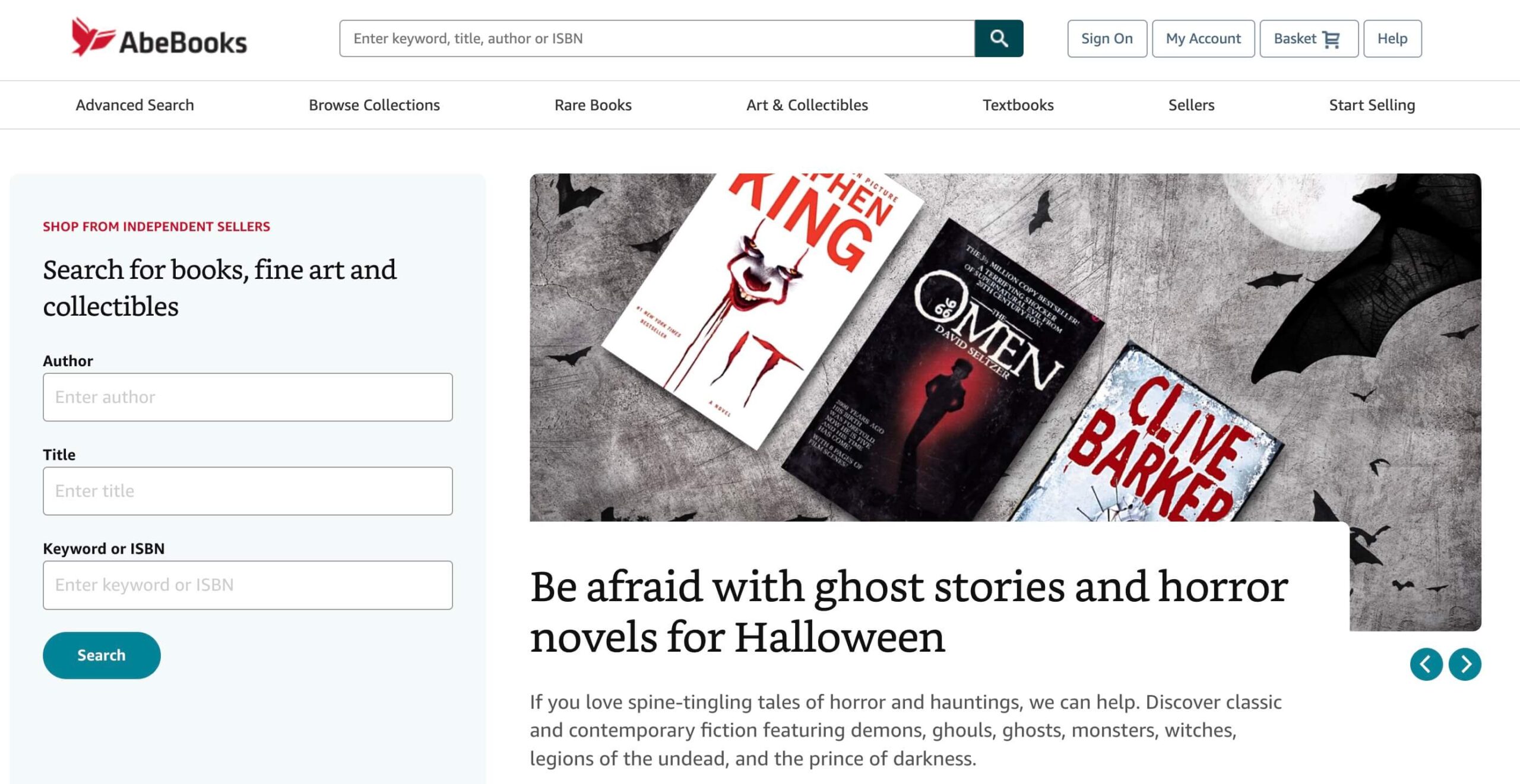 AbeBooks marketplace for rare and collectible books