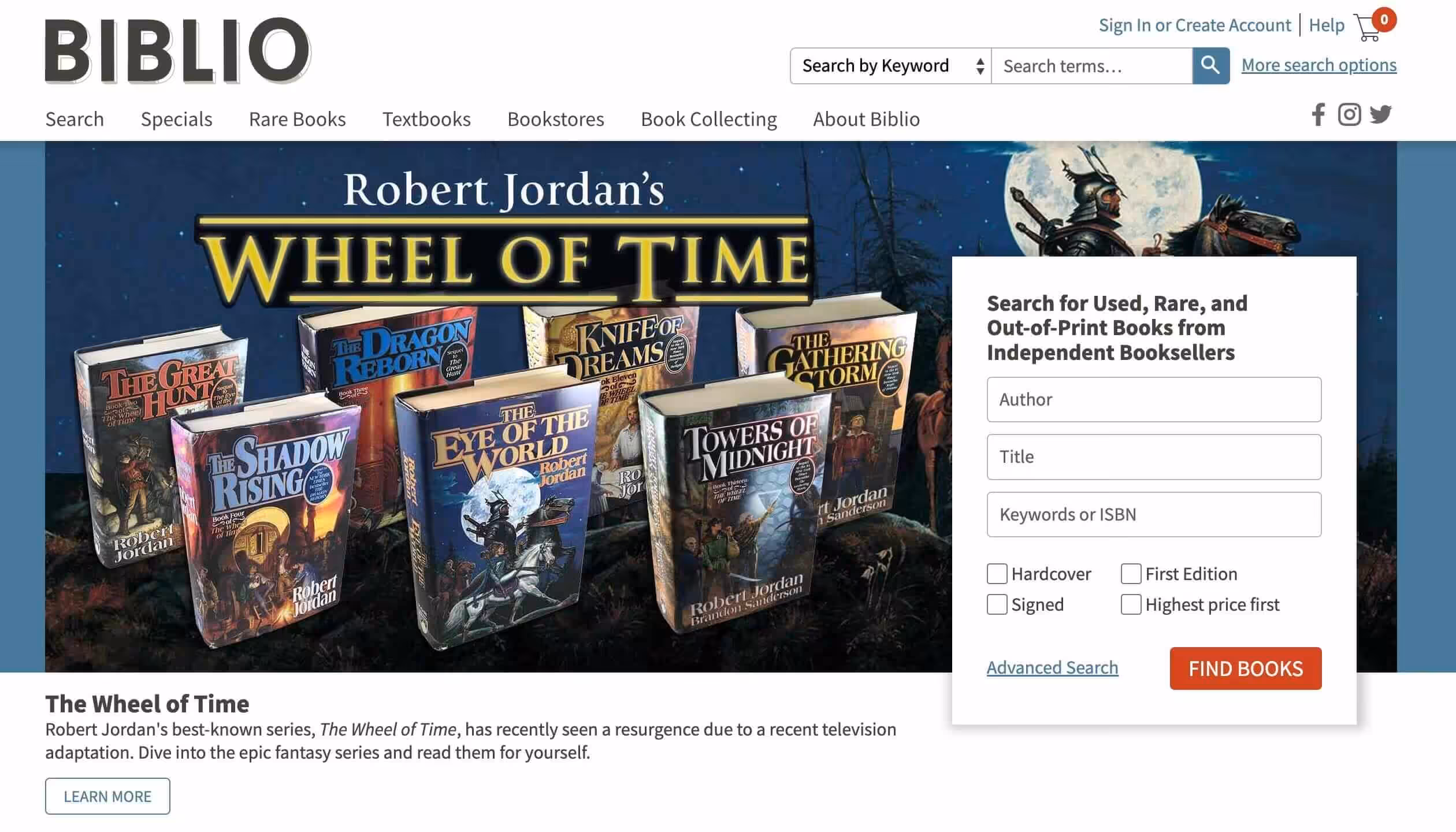 Biblio marketplace for rare and collectible books