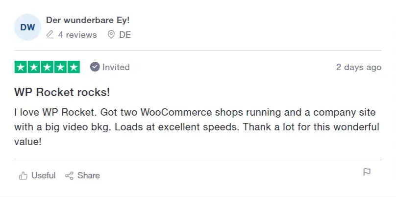 trust pilot wp rocket review